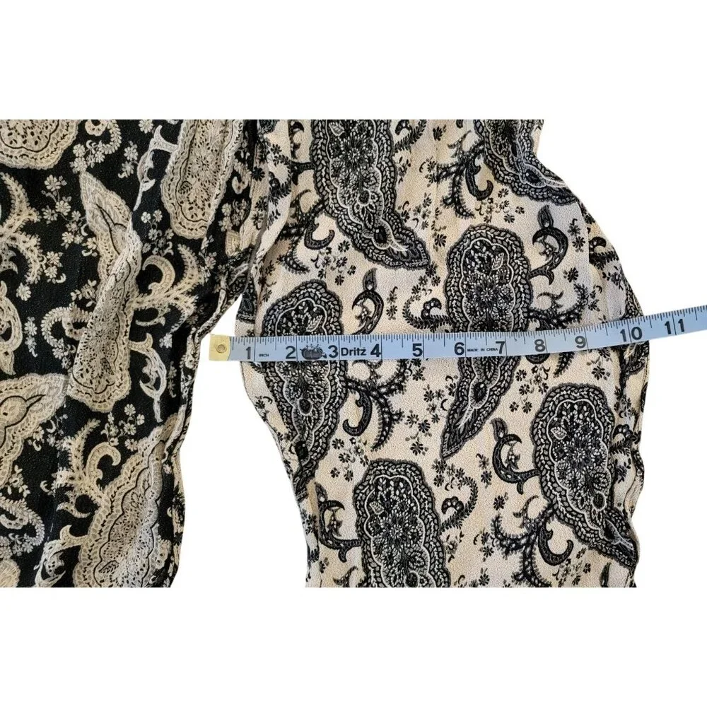 Vintage Paisley Print Scarf With Fringe Made In Italy - Picture 3 of 5